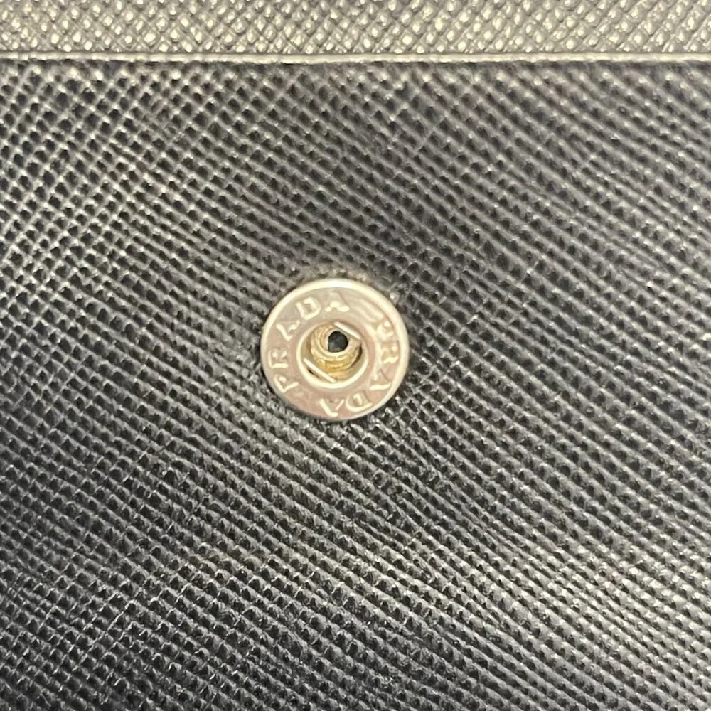 PRADA Tessuto Nylon Compact Tri-Fold Wallet in Black - Preowned